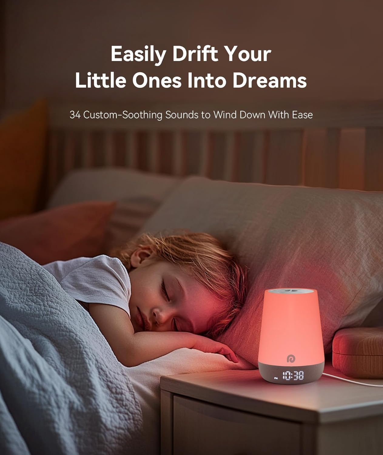 Dreamegg Sound Machine Baby - White Noise Sound Machine Baby With Night Light, Ok to Wake Alarm