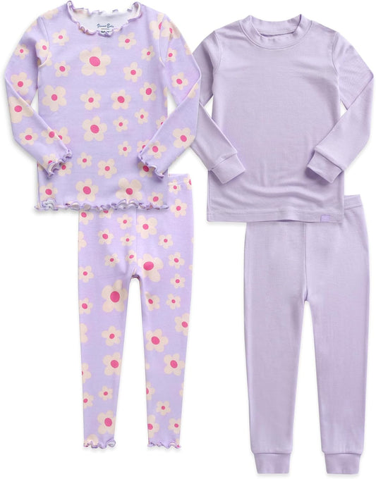 VAENAIT 6M-12Y Toddler Kids Girls Boys Soft Comfy Modal Tencel Solid Raglan Sleepwear Pajamas Pjs