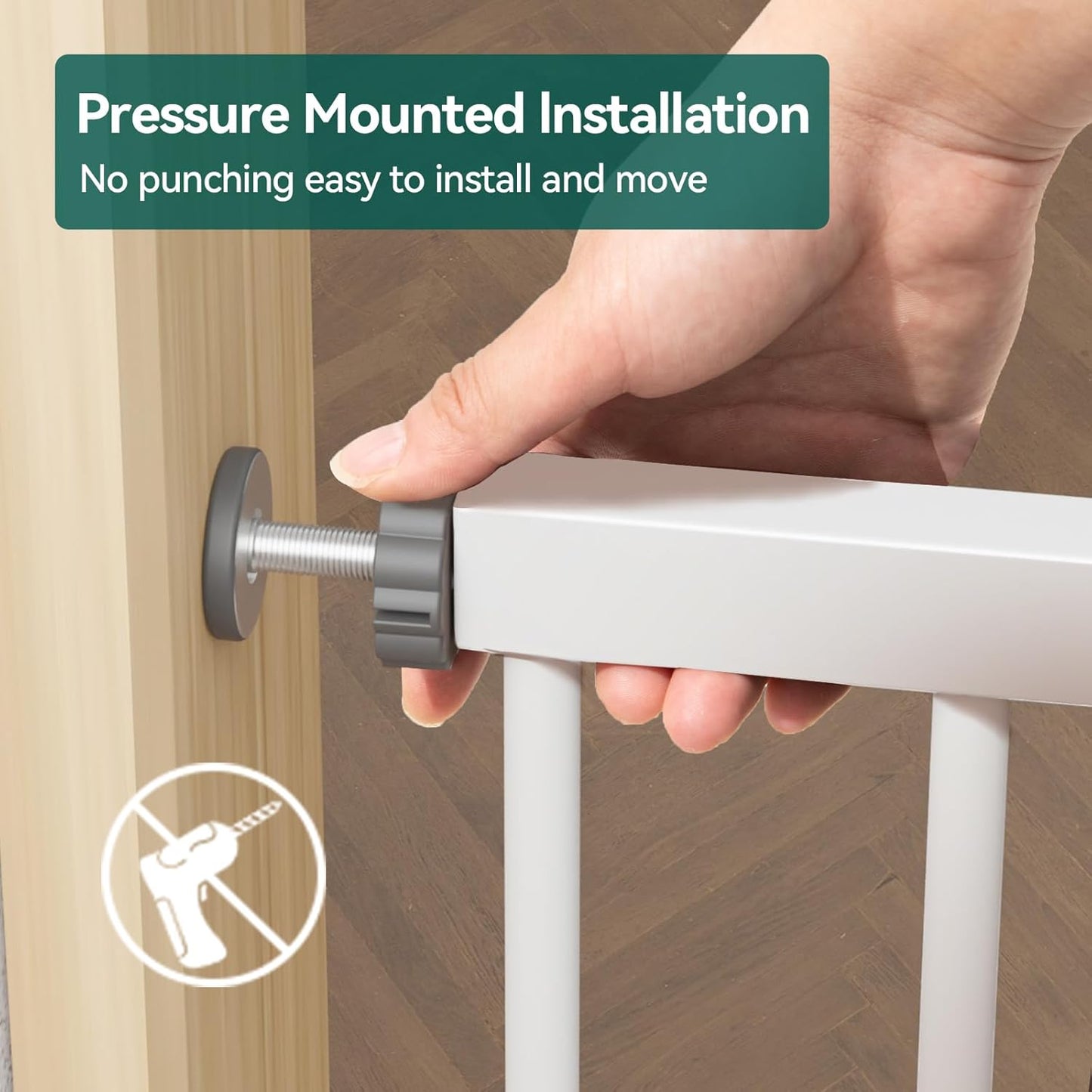 BABELIO 36" Tall Baby Gate, 29-55" Auto Close Pressure Mounted Dog Gate for Doorways & Hallway