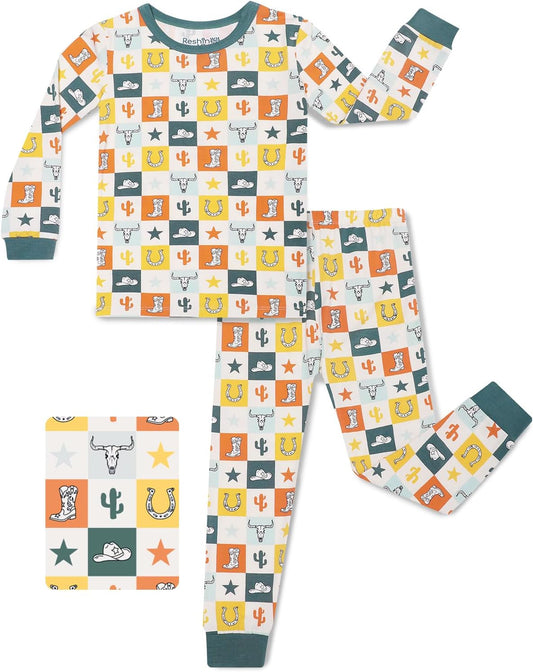 Bamboo Viscose Toddler Pajamas Boys Girls Baby 12M-8Y Pjs Sets Kids 2pcs Snug fit Long-Sleeve