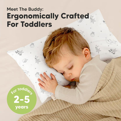 Toddler Pillow with Pillowcase - 10x18 My Little Dreamy Kids Travel Bed Pillows for Sleeping