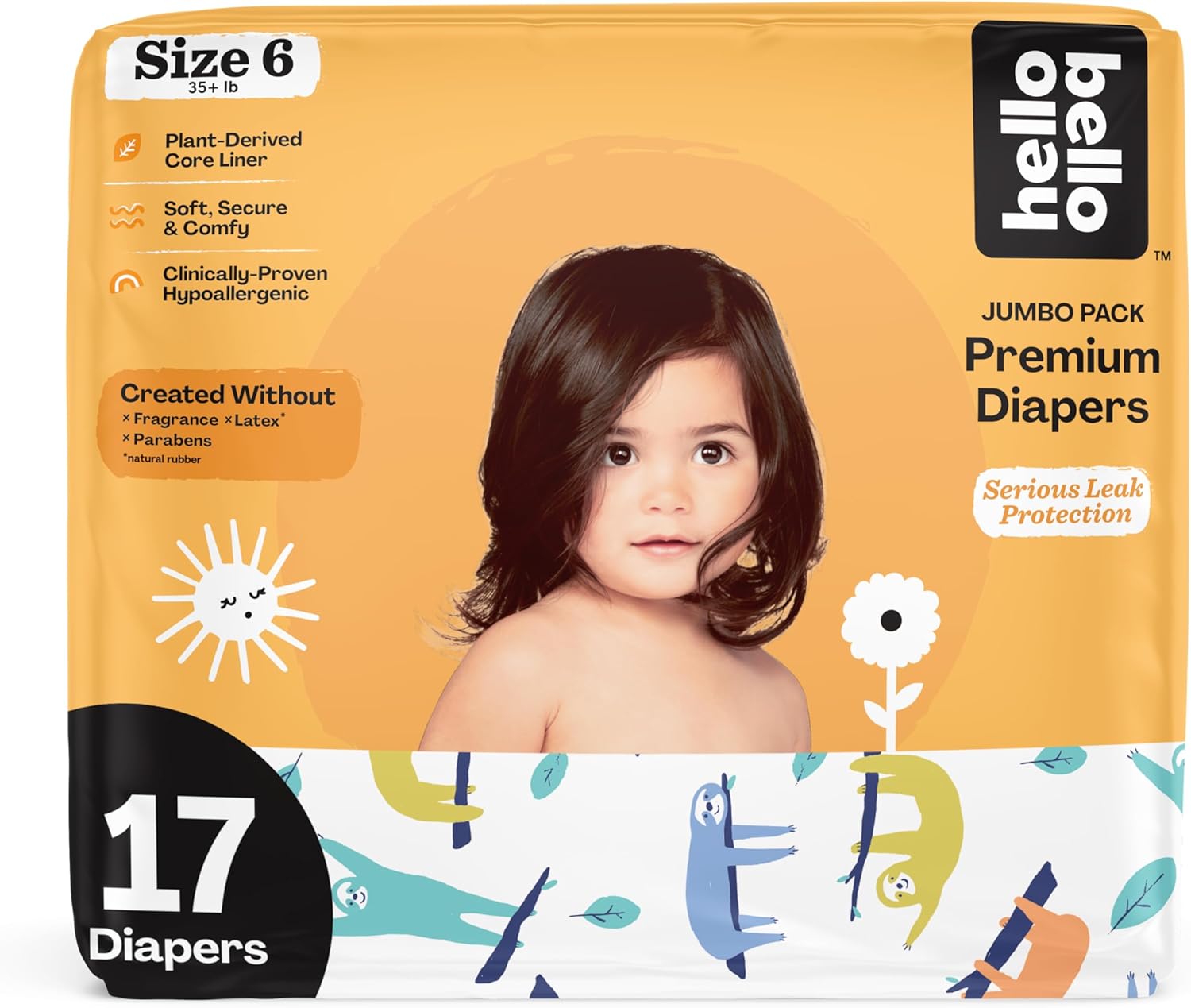 Hello Bello Premium Baby Diapers Size 6, 17 Count of Disposable, Extra-Absorbent, Hypoallergenic