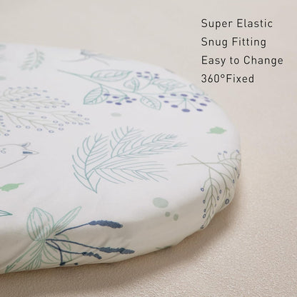 Gllquen Baby Bassinet Sheets 4 Pack, Breathable Cozy Fitted Mattress Sheet, Elastic Travel Crib