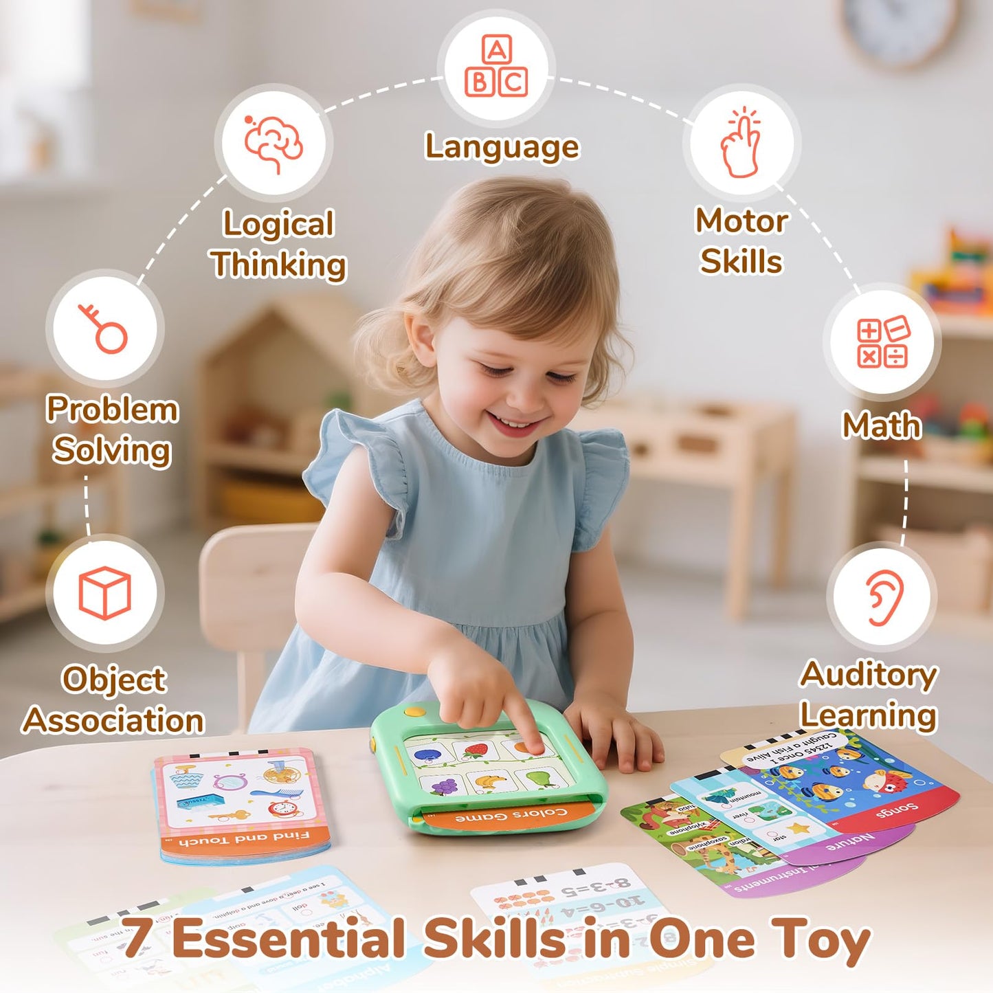 JoyCat Kids Learning Tablet, Learn to Read 156 Pages Talking Flash Cards
