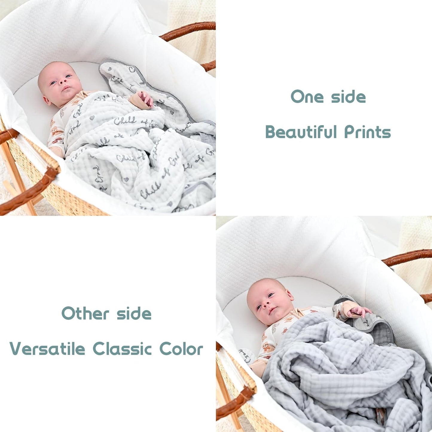 LollyBanks Muslin Baby Blanket 100% Organic Cotton, Muslin Quilt Lightweight, Toddler Blanket for