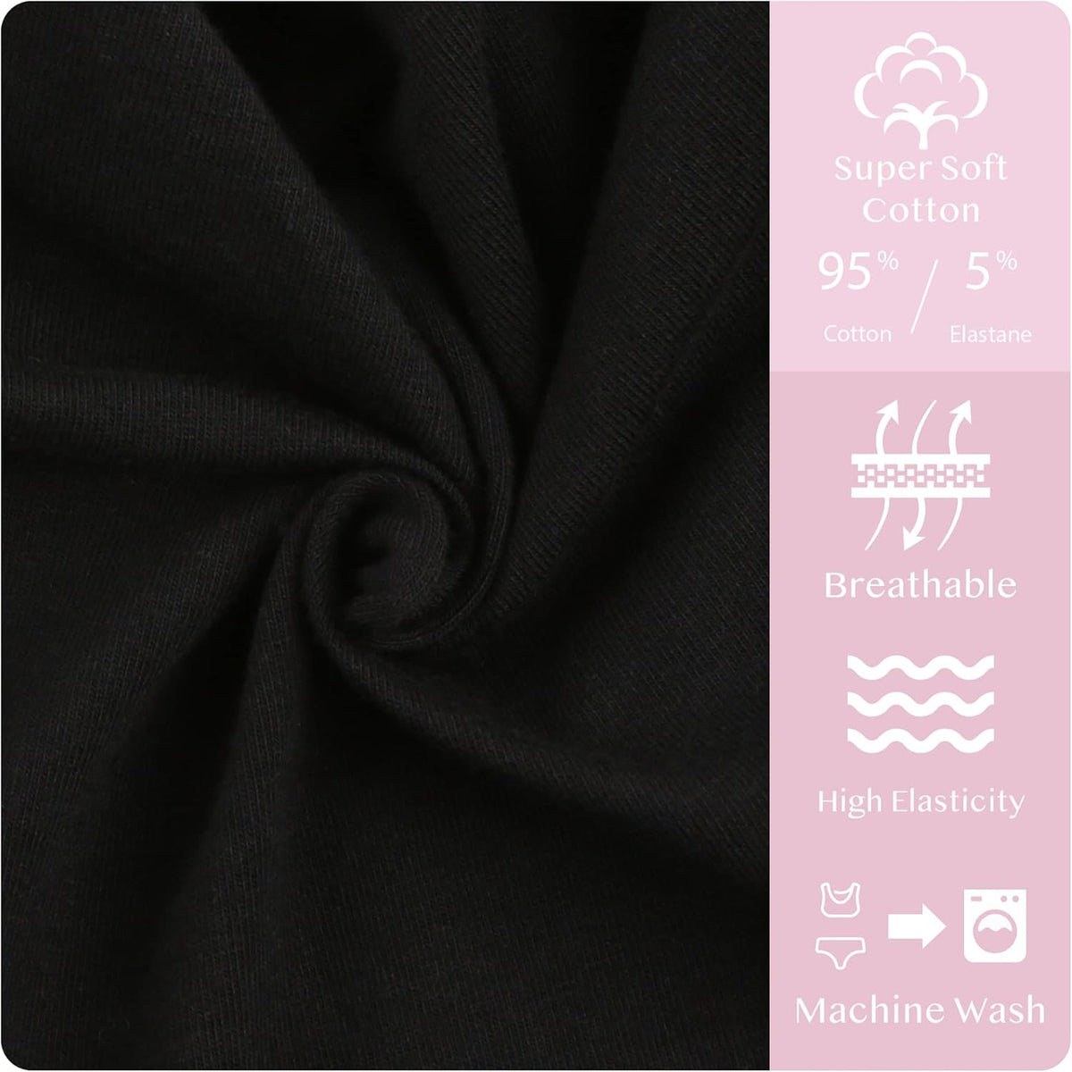 Donella Girls' Soft Cotton Underwear - Kids Bikini Brief Panties for Girls and Toddlers 5-Pack