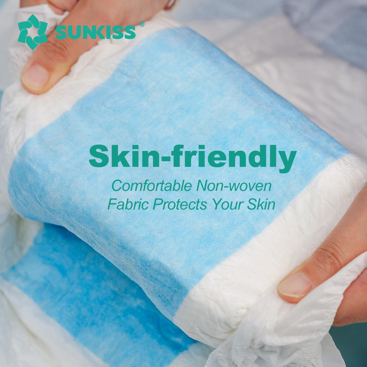 SUNKISS TrustPlus Adult Diapers with Maximum Absorbency, Disposable Incontinence Briefs with Tabs