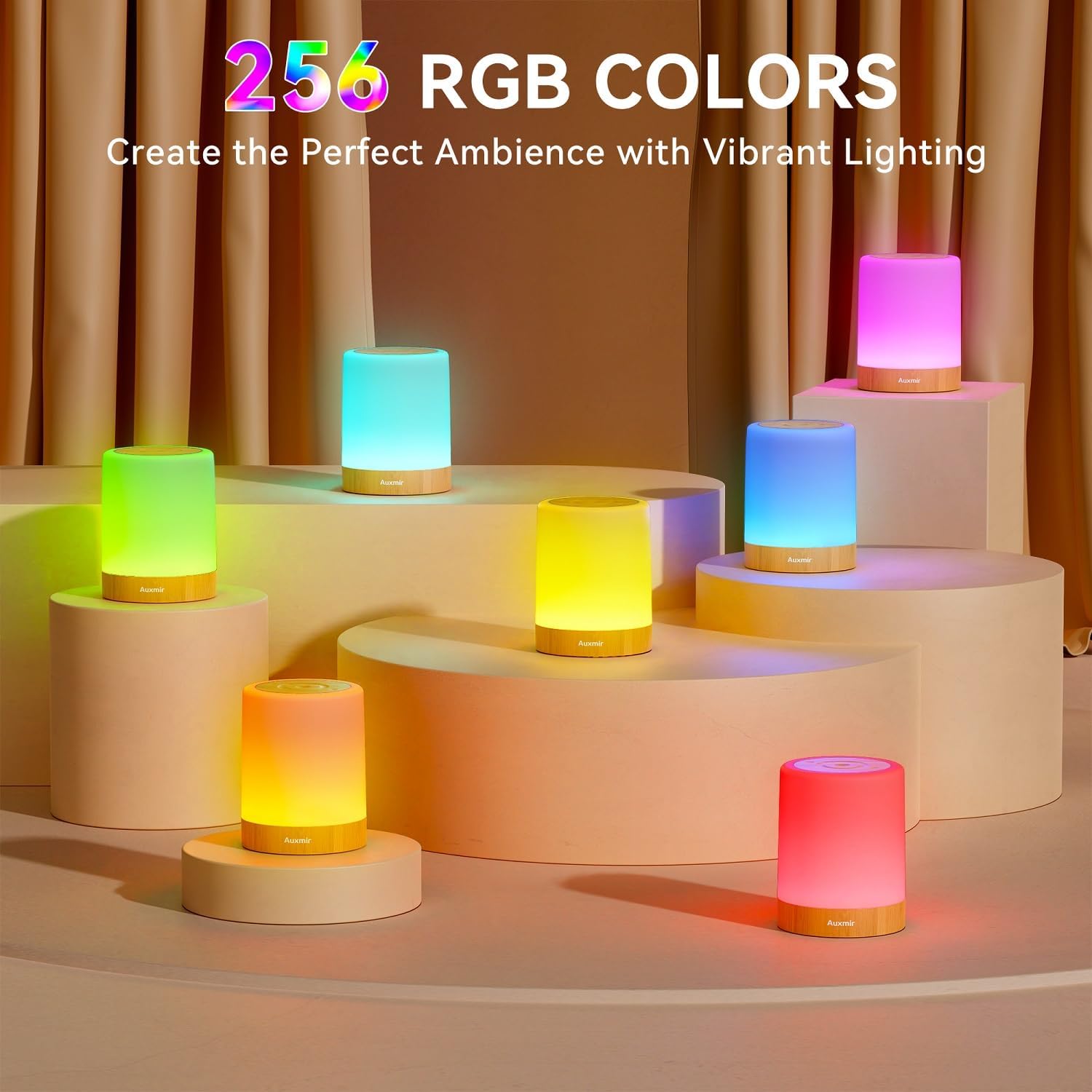Night Light for Kids Baby, Dimmable Touch Lamp for Nursery, 11 RGB Colors 5 Brightness, Portable