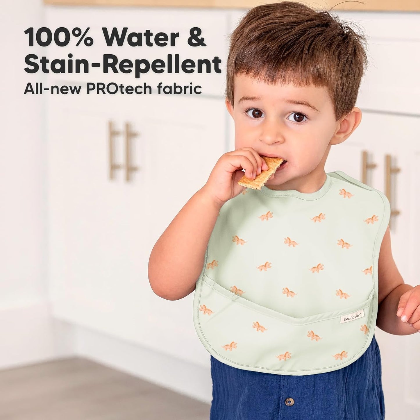 3-Pack Waterproof Baby Bibs for Eating - Lightweight Toddler Feeding Bibs with Large Food Catcher