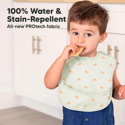 3-Pack Waterproof Baby Bibs for Eating - Lightweight Toddler Feeding Bibs with Large Food Catcher