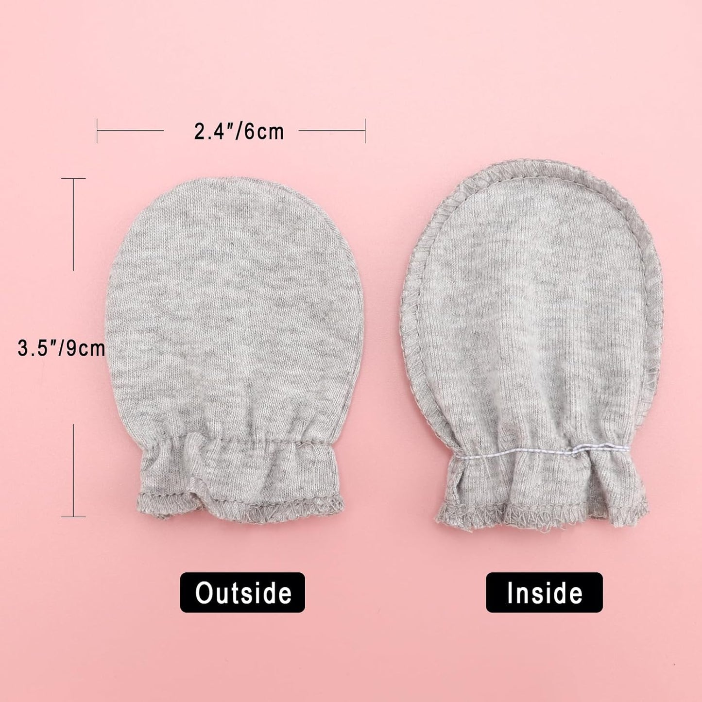 Newborn Baby Mittens No Scratch Cotton Elastic Wrist Gloves Infant Toddler Mittens for Baby Boy