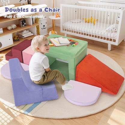 Lischwert Foam Climbing Blocks for Toddlers 1-3, Soft Play Set with Crawling Exploration Toys