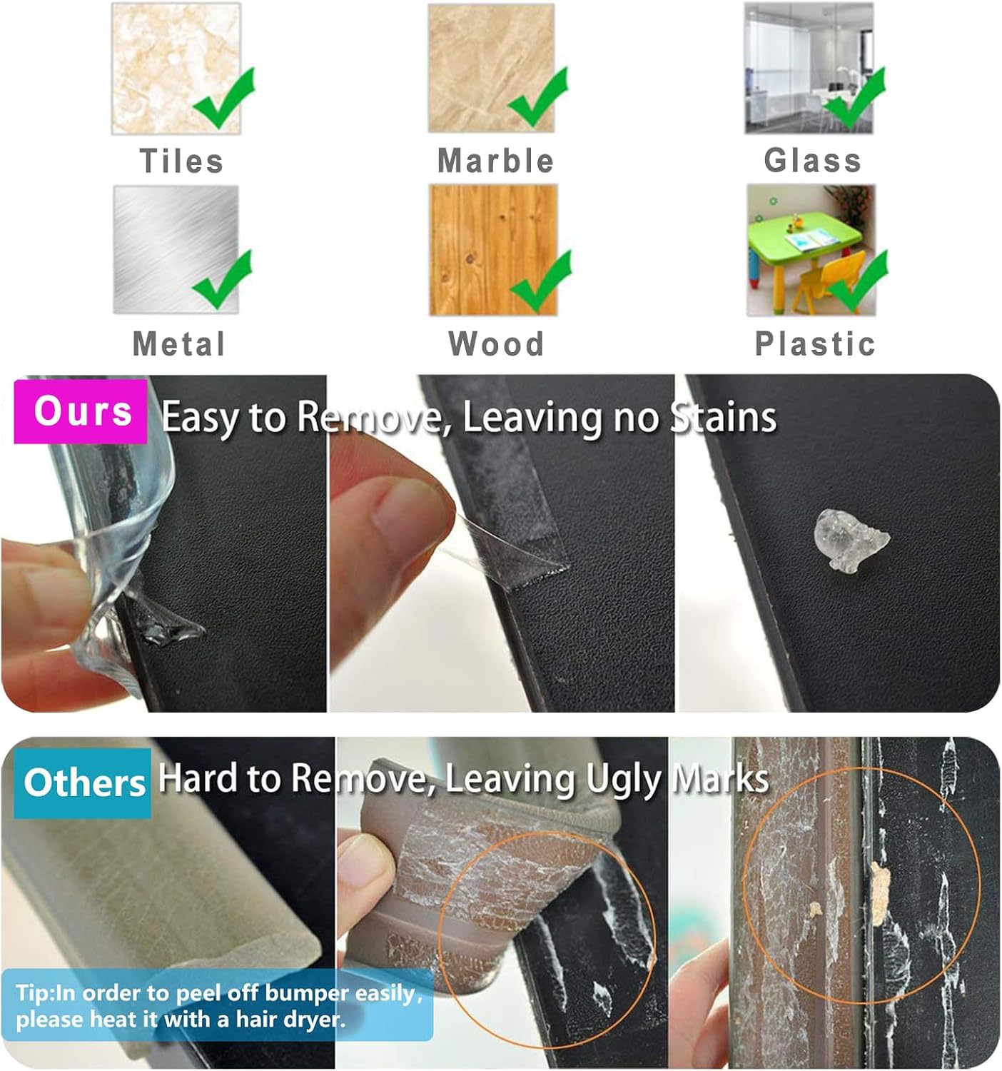 Edge Protector 100% Silicone, Baby Proofing Corners Clear Guards, Pre-Tape Adhesive Soft for Kids