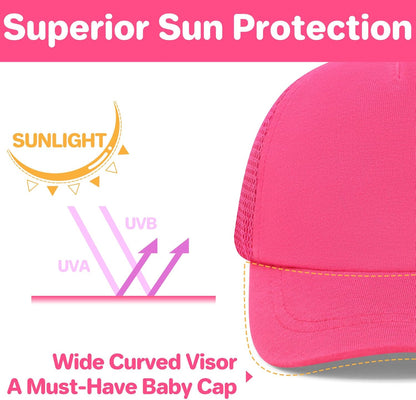 qikqik Baby Baseball Cap Toddler Baseball Hat with Mesh Infant Sun Hat UPF 50+ Baby Ball Cap