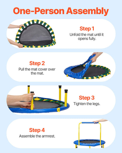 VEVOR 3FT Trampoline for Kids, 36" Trampolines Indoor/Outdoor Trampoline for Toddlers, Foldable