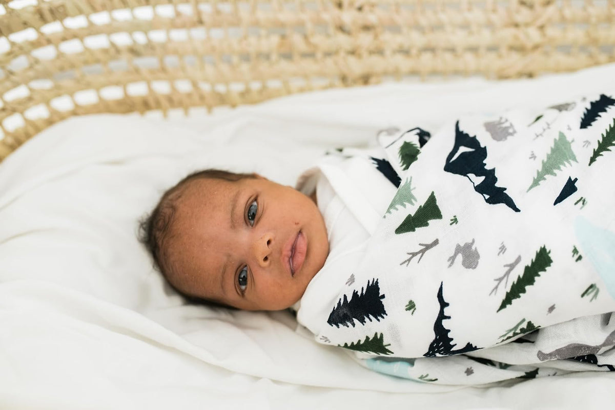 GRACED SOFT LUXURIES Extra Soft Muslin Swaddle Baby Blankets 70% Rayon from 30% Cotton 2 Pack