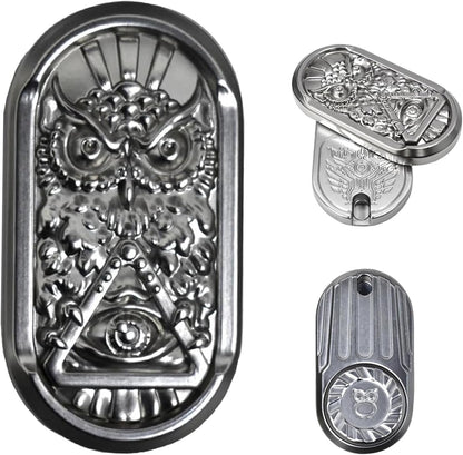 Fidget Slider, Metal Magnetic Fidget Toys Adults, Owl Push Card,Desk Toys Gift for Stress Relief