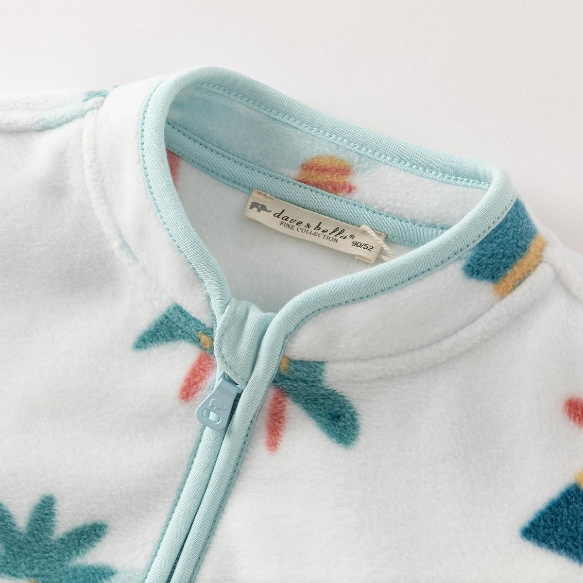 DAVE & BELLA Kids Printed Polar Fleece Jacket Toddler Baby Boys Girls Zip Up Long Sleeve Spring
