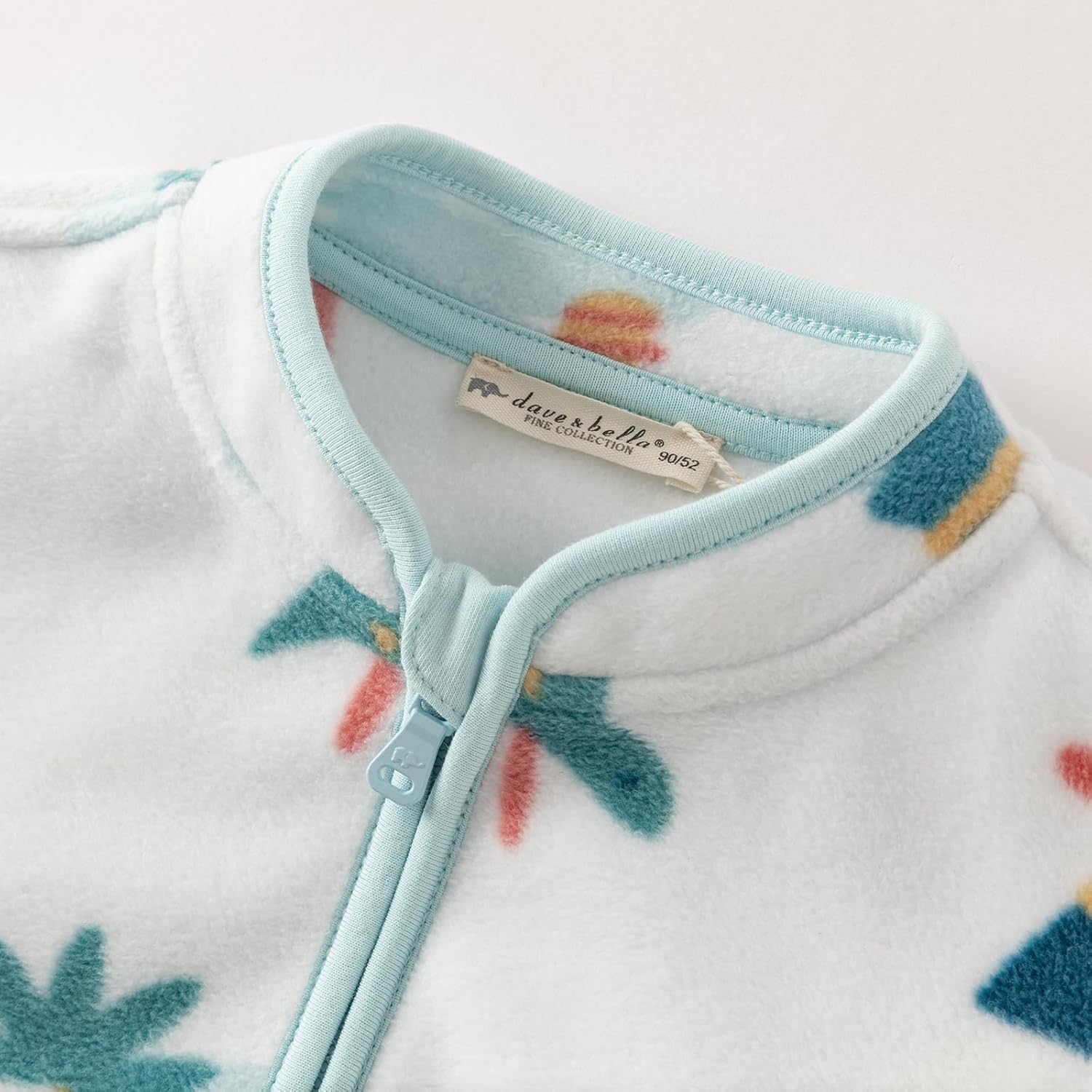 DAVE & BELLA Kids Printed Polar Fleece Jacket Toddler Baby Boys Girls Zip Up Long Sleeve Spring