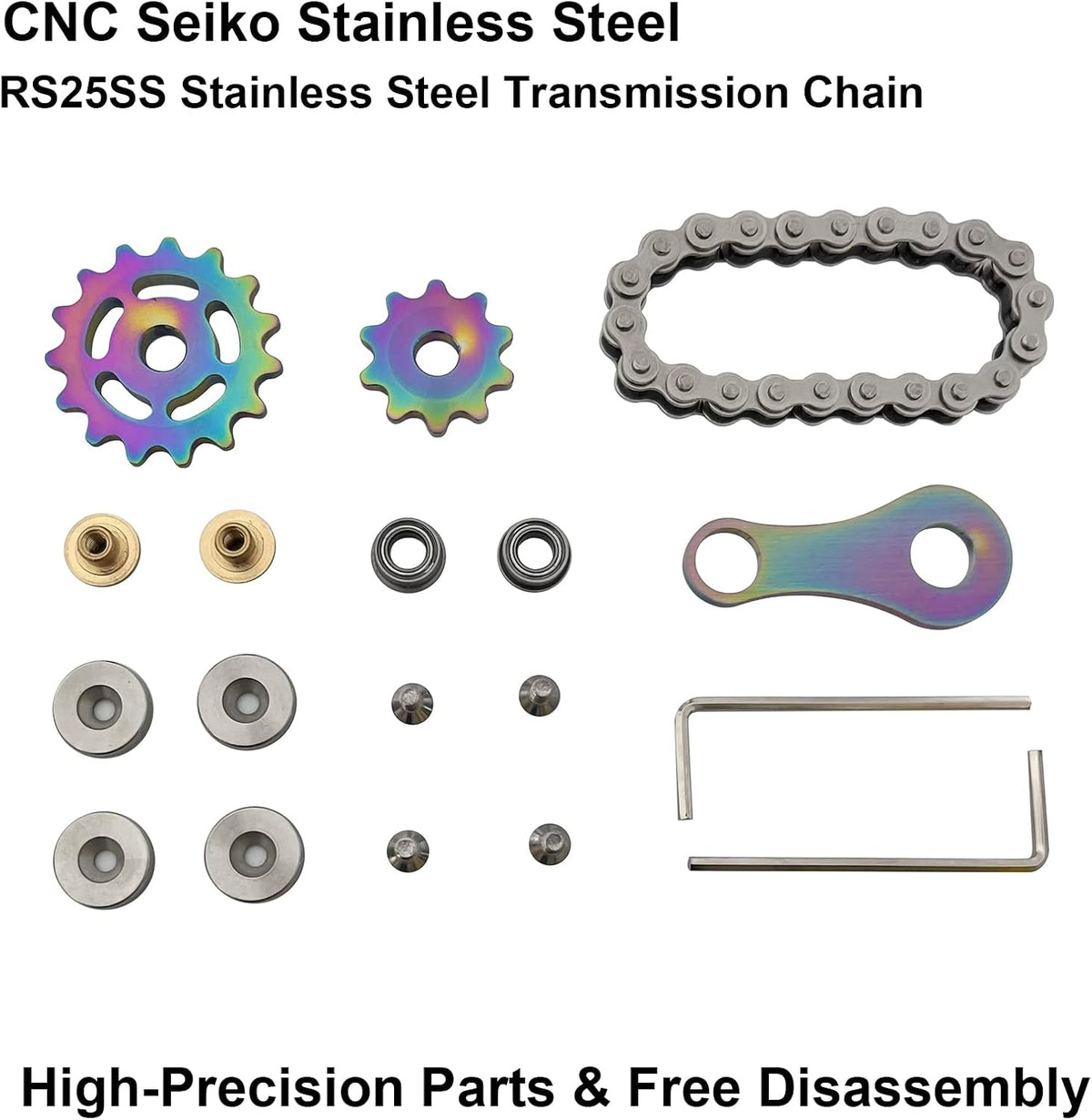 Chain Gear Fidget Spinner, Metal Sprocket Chain Fidget Toy, Stress Anxiety Relief Fidget Toy, Bike