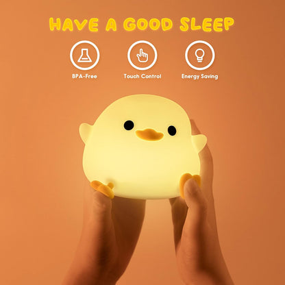 UNEEDE LED Cute Bean Duck Night Light, DoDo Duck Silicone Nursery Night Light Rechargeable Table
