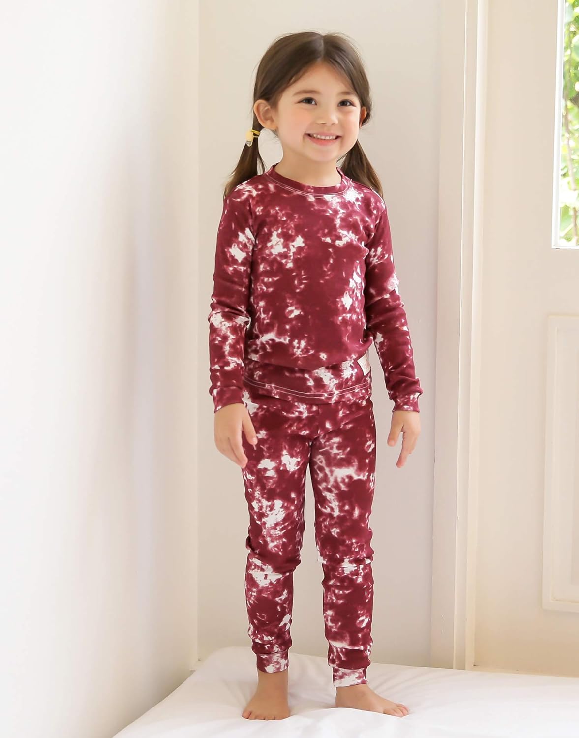 VAENAIT BABY 12M-12Y Toddler Kids Boys Girls 100% Cotton Marbling Tiedye Sung Fit Sleepwear Pajamas
