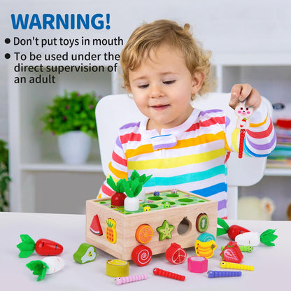 Toddlers Montessori Wooden Educational Toys for Boys Girls Age 1-3 Year Old