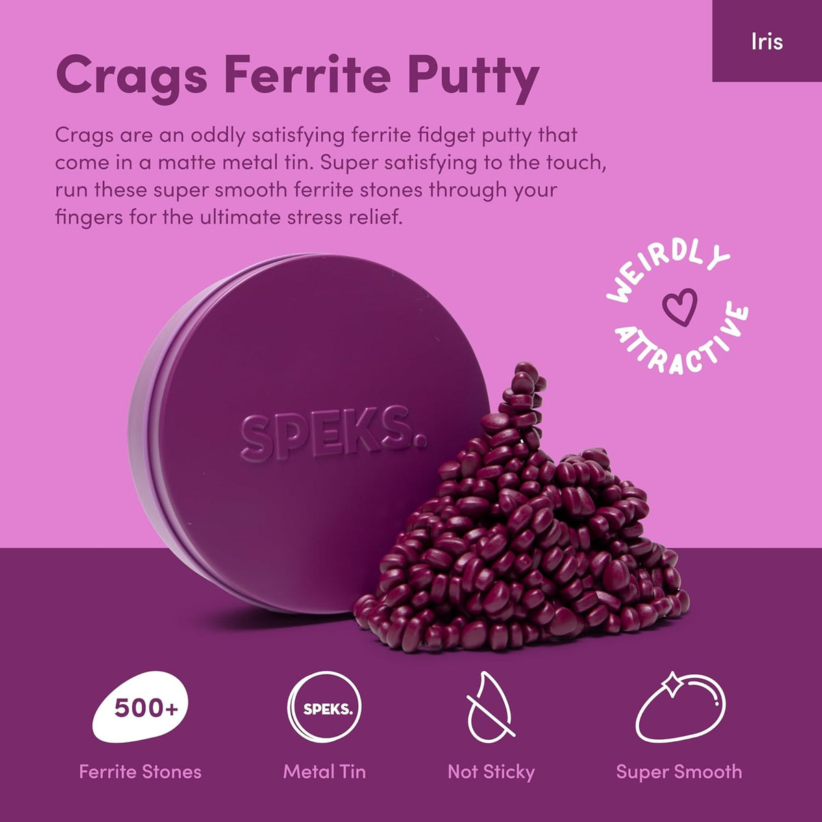 Speks Crags Ferrite Putty, Over 500 Ferrite Stones in a Metal Tin, Seriously Satisfying Fidget Toys