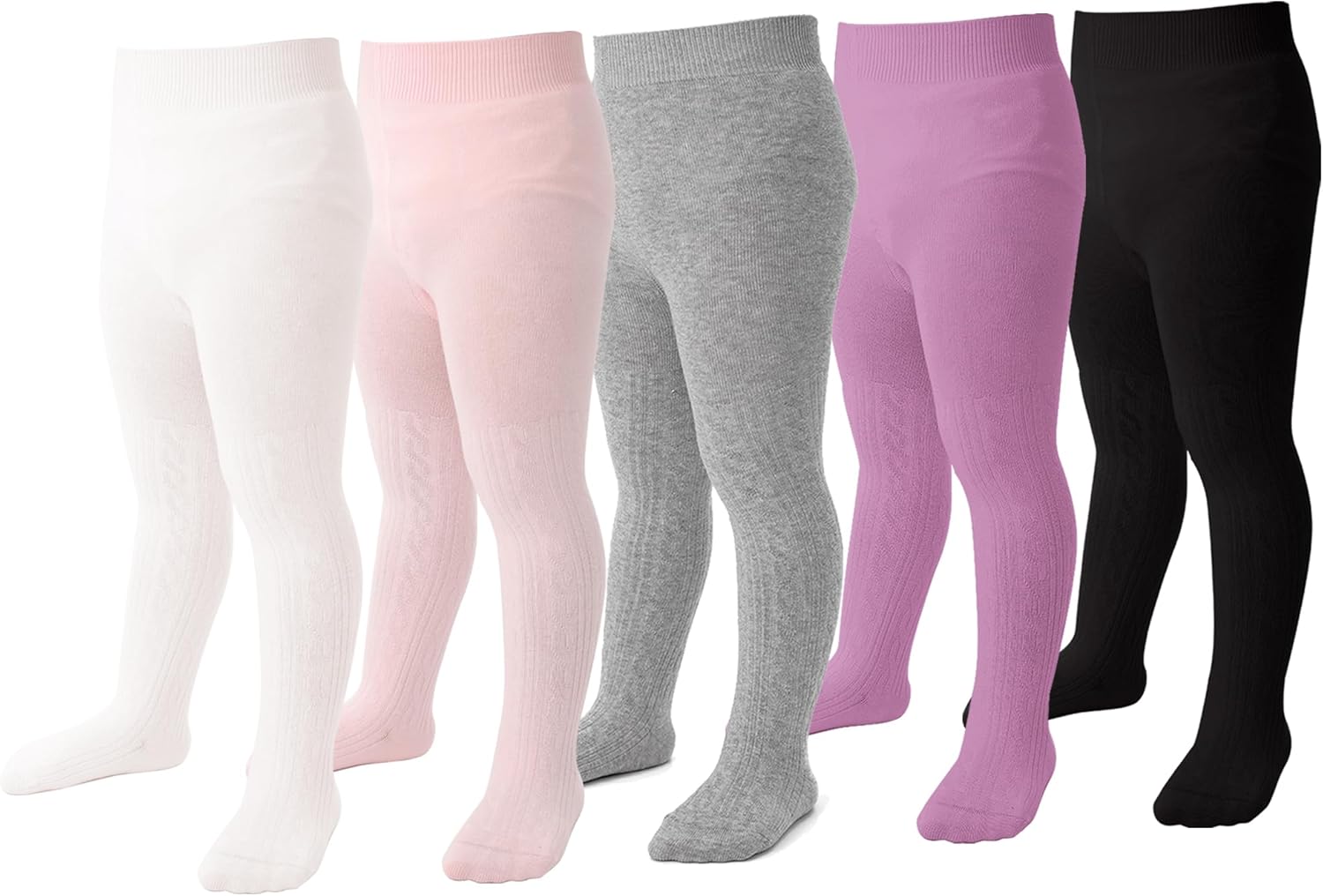 Marchare Baby Girls Tights Thick Solid Cable Knit Leggings Winter Warm Stockings For Toddler Girls