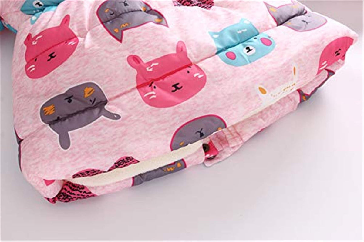 Miss Bei Girl's Winter Coat Jacket Hooded Kids Toddler Flower Print Parka Outwear Warm Cotton