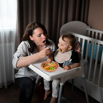 Suction Plates for Baby 3 pack, Stay Put Divided Toddler Plates, 100% Food Grade Silicone Baby