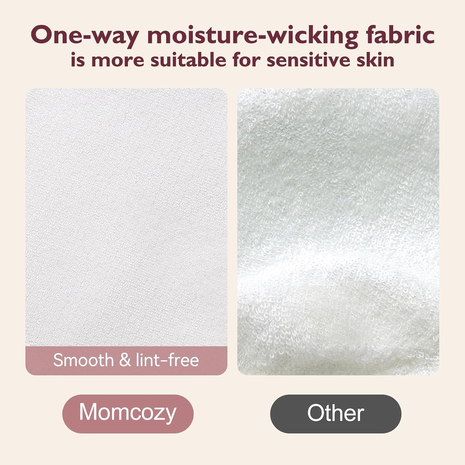 Momcozy Reusable Nursing Pads, Innovative Use of One Way Moisture-Wicking Fabric & 3-Layer Washable