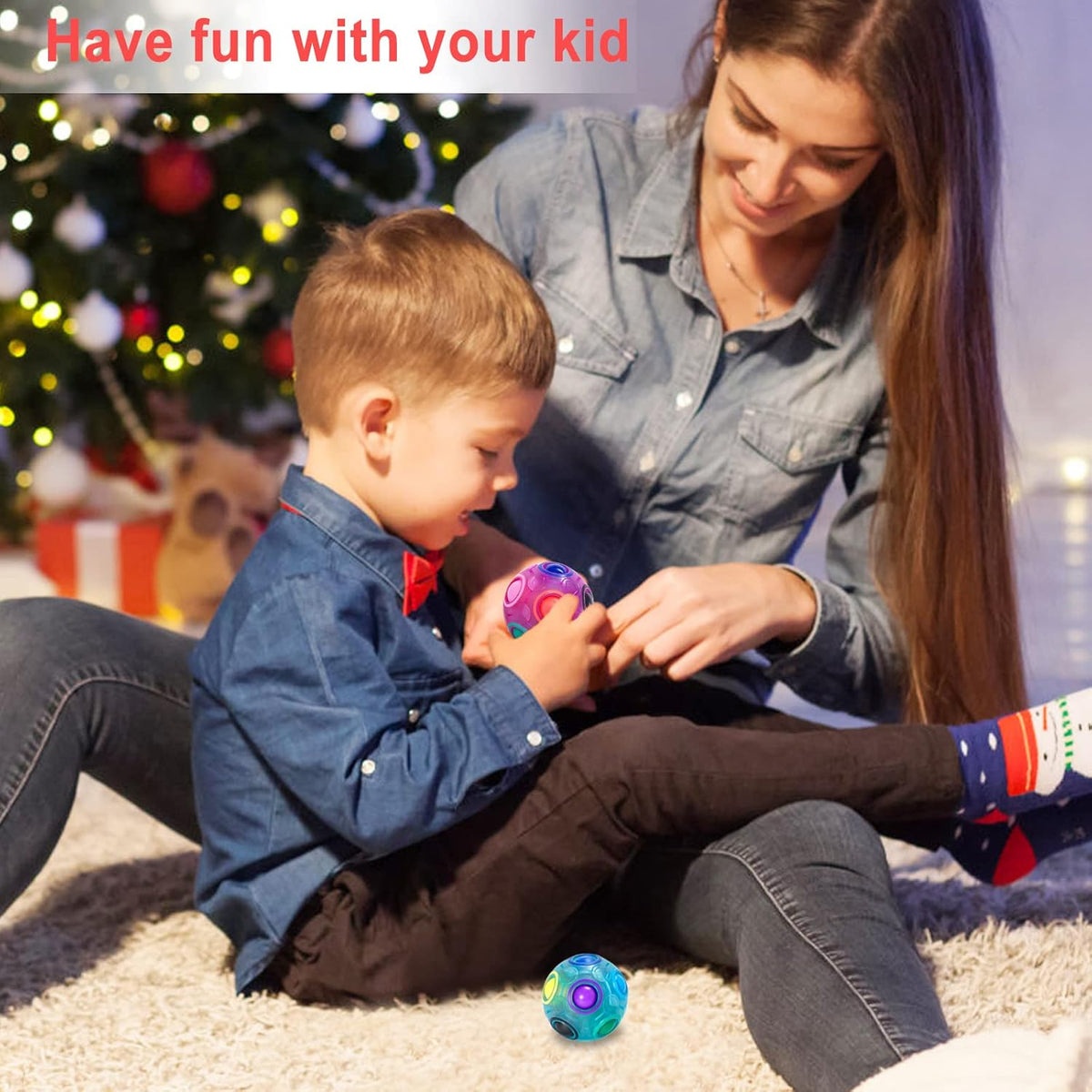 Vdealen Magic Rainbow Puzzle Ball, Fidget Ball Puzzle Brain Teaser Fidget Toy for Boys & Girls