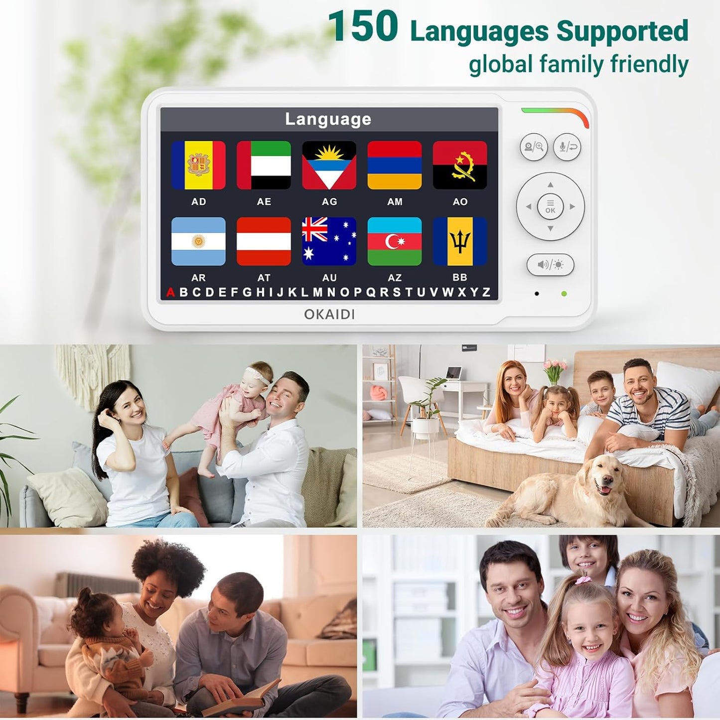 Baby Monitor with 2 Cameras and Audio,Video Baby Monitor with 6'' IPS Split-Screen,Baby Camera