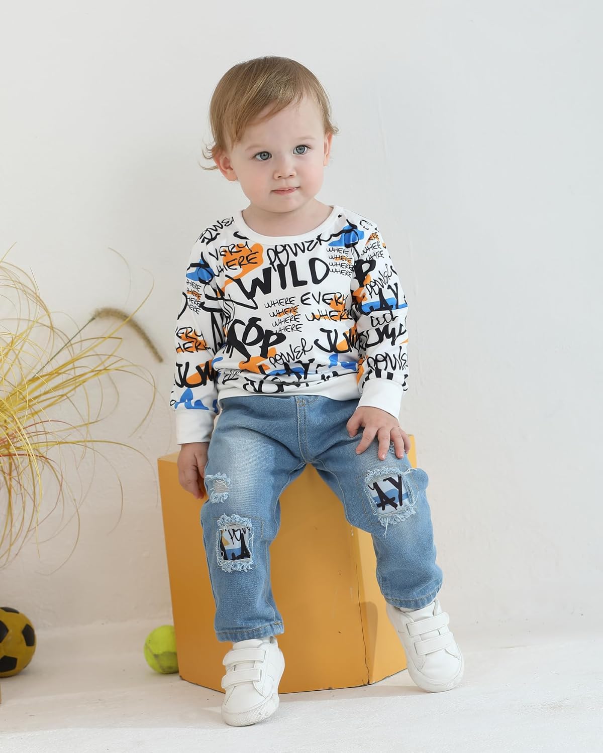 Toddler Baby Boy Outfits Fall Winter Clothes Color Block Long Sleeve Sweatshirt Tops + Jogger Pants