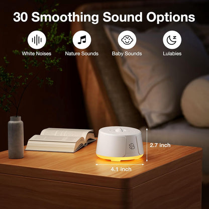 Sound Machine LEICEX White Noise Machine - 30 Soothing Sounds, 10 Colors Night Light, Rechargeable