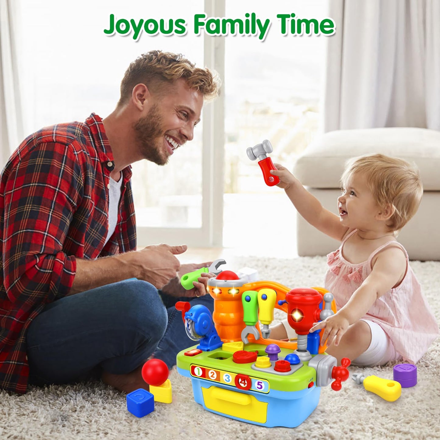 Toys for 1 Year Old Boy, Musical Toy Tool Bench, 1 2 3 Years old Boy Gifts