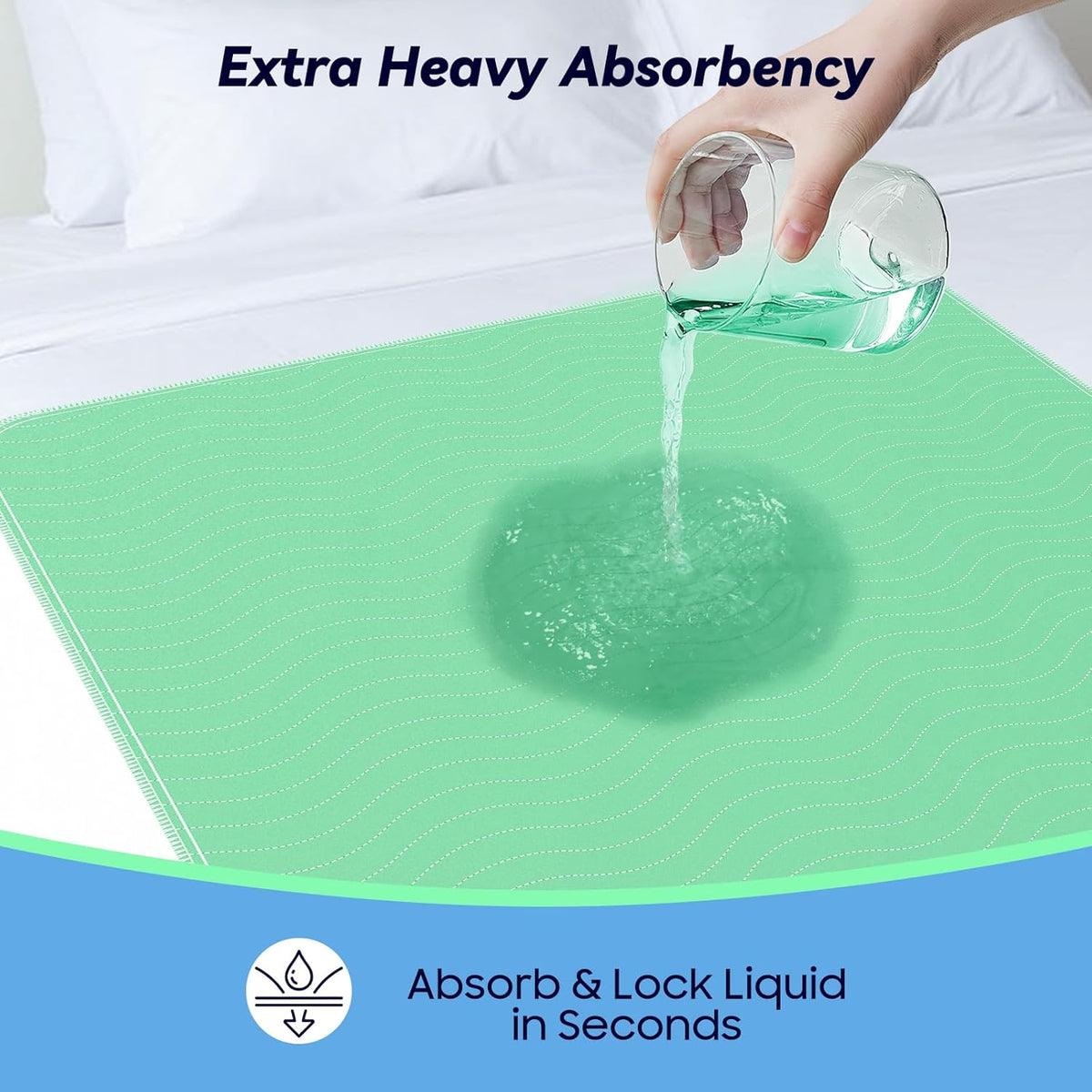 4 Pack 36” x 54” Extra Heavy Absorbency Washable Underpads, Waterproof Nursing Pads Incontinence