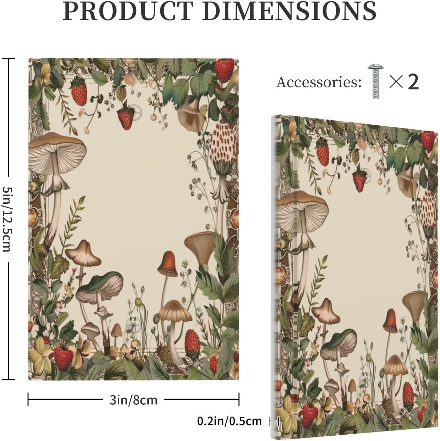 Decorative Switch Covers Plate Rustic Mushroom Garden Red Strawberry 1 Gang No Device Single Blank