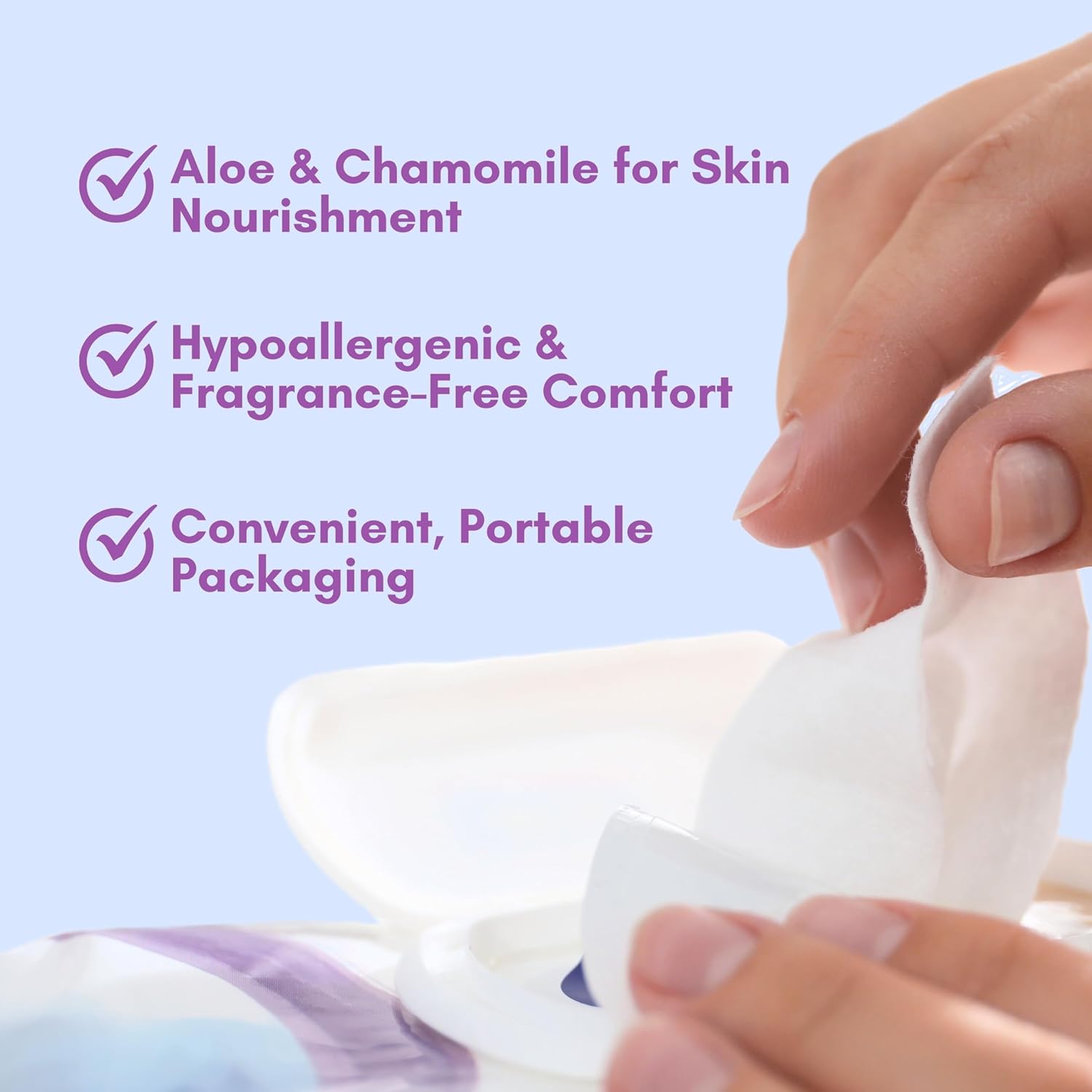 Nurture XL Antibacterial Body & Hand Wipes | Alcohol-Free Antiseptic Wet Sanitizer Towelettes for