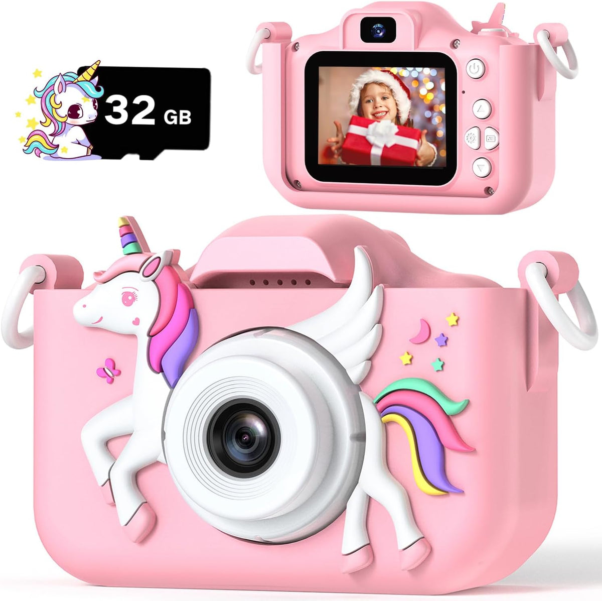 Upgrade Kids Camera for Girls, Christmas Birthday Gifts for Boys, 1080P HD Selfie Digital Video
