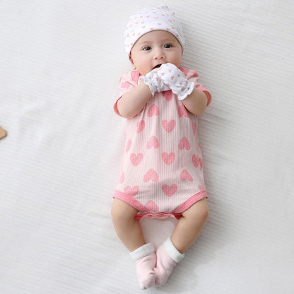 Newborn Baby Boy Girl Short Sleeve Bodysuits Cotton One-Piece Baby Clothes 6-Pack
