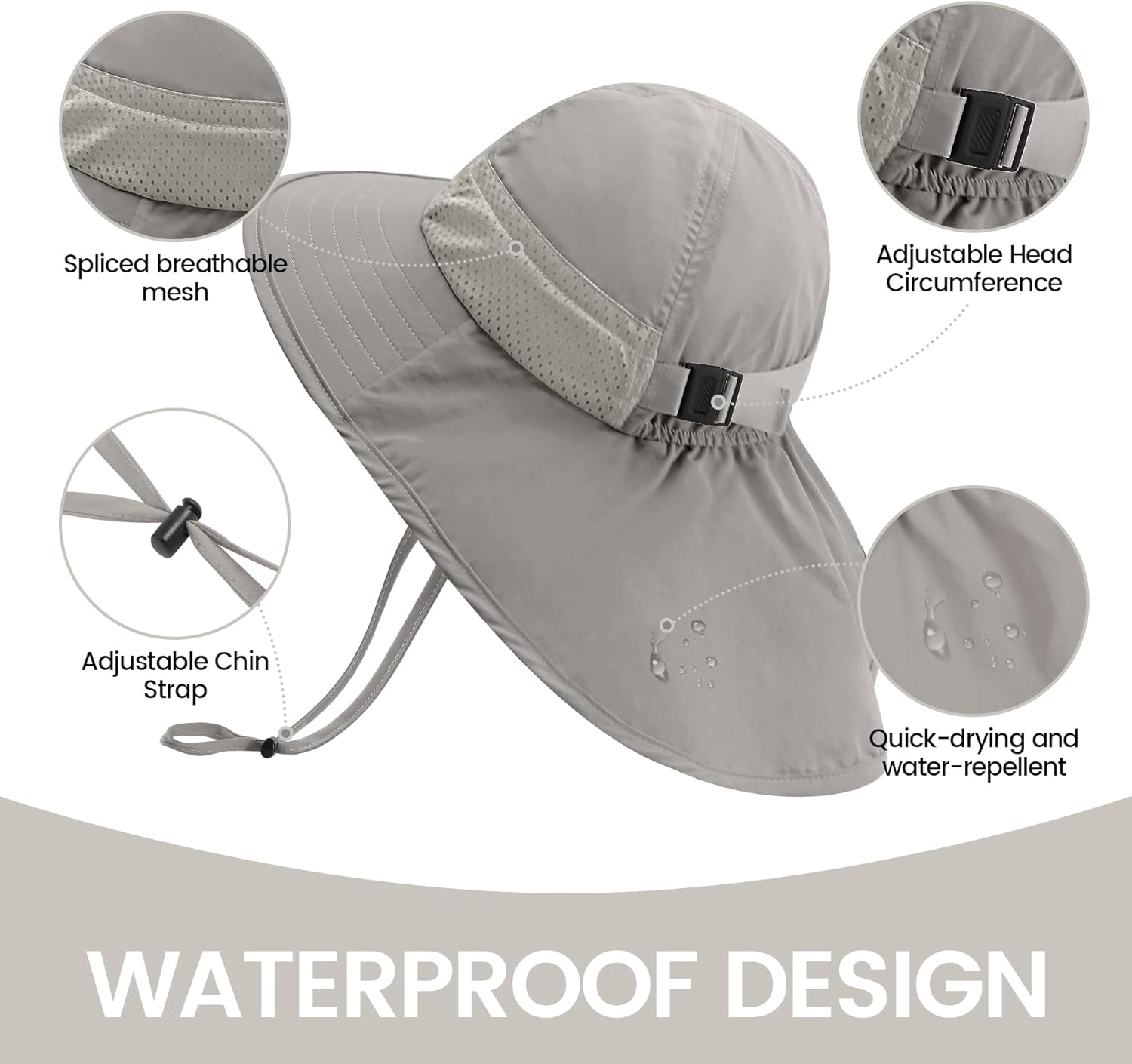 Baby Sun Hat with Neck Flap for Sun Protection Toddler Beach Hat UPF 50+ Outdoors 0-6 Years Boys