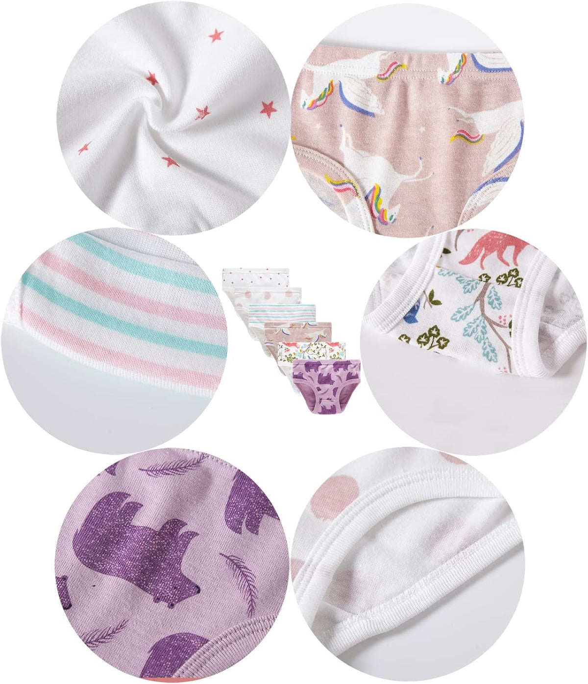 Barara King Little Girls' Soft Cotton Underwear Toddler Undies Kids panties