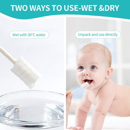 dearlomum Baby Tongue Cleaner, Newborn Toothbrush, 48PCS Disposable Infant Clean Mouth,Gauze Gum