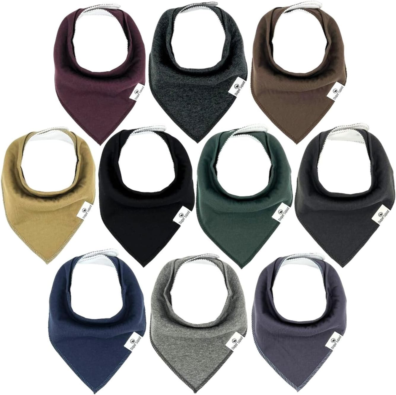 DiaperSquad's Baby Bibs for Drooling and Teething, Bibs for Boys, Baby Girl - Solid Cotton Baby