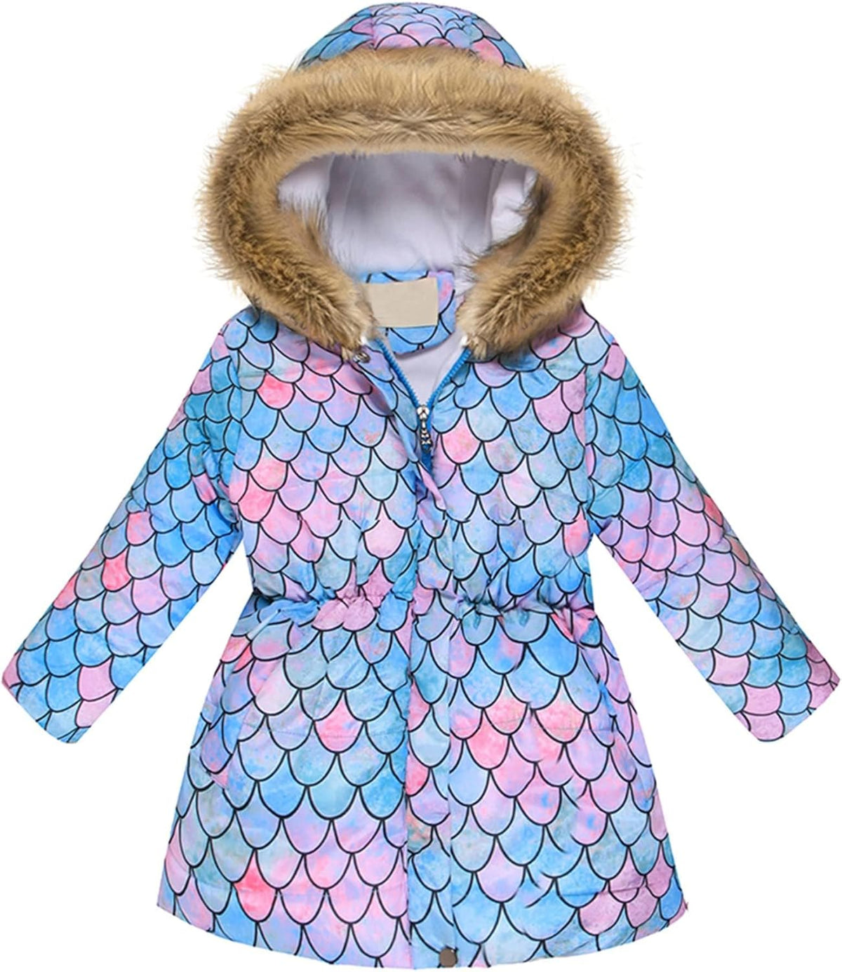 Miss Bei Girl's Winter Coat Jacket Hooded Kids Toddler Flower Print Parka Outwear Warm Cotton