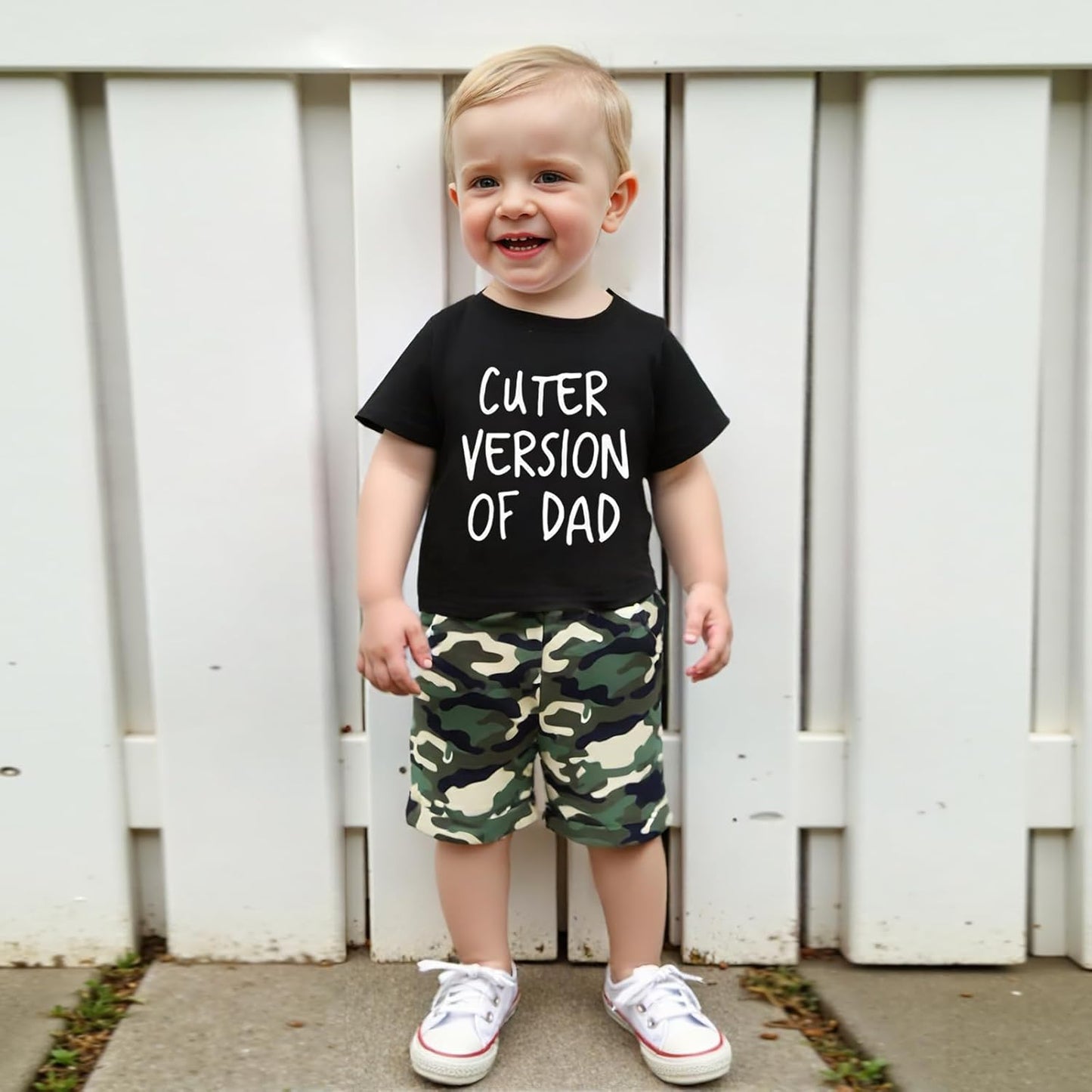 wdehow Toddler Kids Baby Boy Summer Clothes Sets 1T 2T 3T 4T 5T Letter Print Short Sleeve Tops