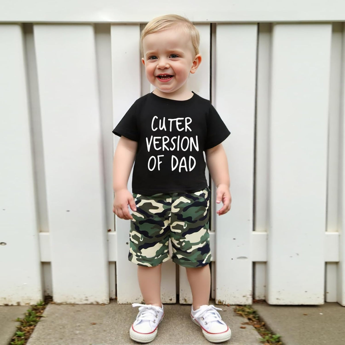wdehow Toddler Kids Baby Boy Summer Clothes Sets 1T 2T 3T 4T 5T Letter Print Short Sleeve Tops