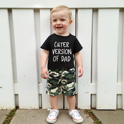 wdehow Toddler Kids Baby Boy Summer Clothes Sets 1T 2T 3T 4T 5T Letter Print Short Sleeve Tops
